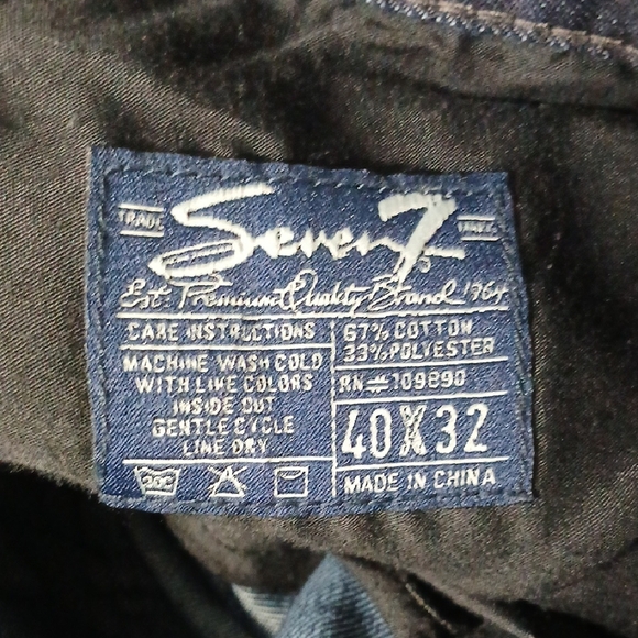 Seven7 Men's Dark Blue Jeans, Sz 40x32, Gentle Used, Excellent Conditions - Picture 5 of 5
